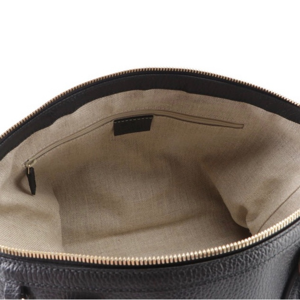 GUCCI Small Zip Tote Bag in Black Grained Leather with Shoulder Strap - Picture 7 of 13